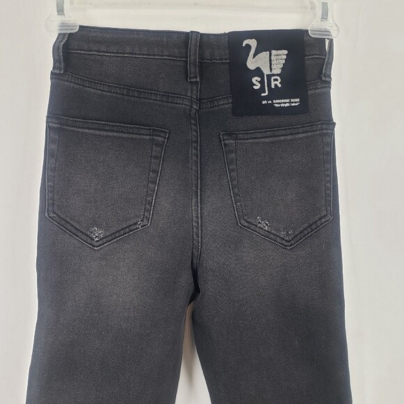 Sandrine Rose Super Flare Wide Legs Jeans Women's Size 25 Black Wash - Picture 3 of 9